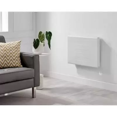 Radiateur électrique fixe 1000W Double coeur de chauffe - Blanc mat Radiateur électrique fixe 1000W Double coeur de chauffe - Blanc mat