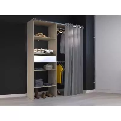 Dressing avec rideau PARISOT GARY Chene Décor - 143,5 x 47,9 x 201,9 cm