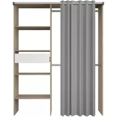 Dressing avec rideau PARISOT GARY Chene Décor - 143,5 x 47,9 x 201,9 cm