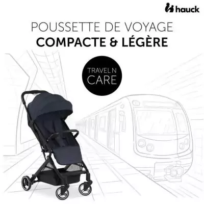 Poussette compacte Hauck Travel N Care - Facile à plier en bleu