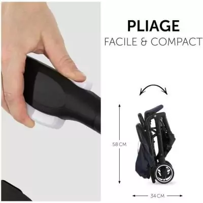 Poussette compacte Hauck Travel N Care - Facile à plier en bleu