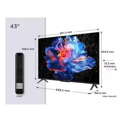 TCL P6K 43P6K TV 109,2 cm (43") 4K Ultra HD Smart TV Wifi Métallique
