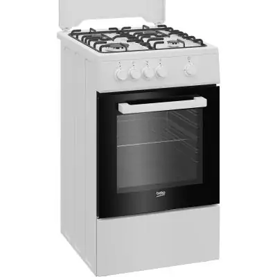 Beko FSG522DWC Cuisinière Gaz Noir, Blanc