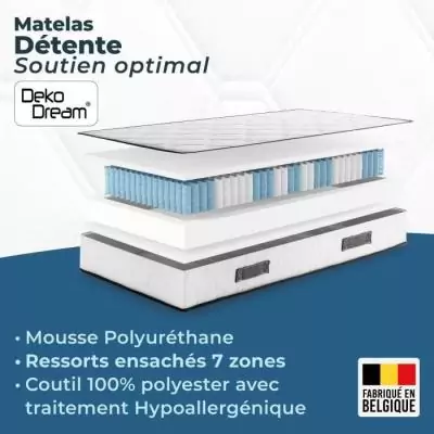 Matelas 180x200 cm 770 ressorts ensachés - Fabriqué en Belgique