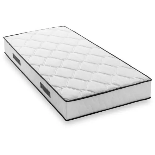 Ensemble matelas sommier 90 x 190 cm Hauteur 19 cm - ressorts ensachés - 7 zones - réversible - fabriqué en Belgique - DEKO D