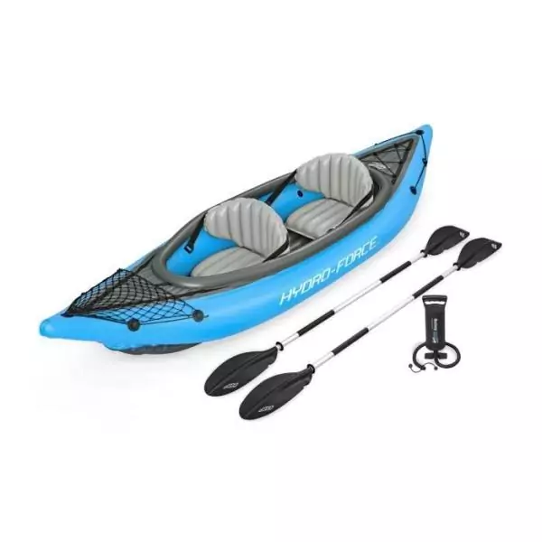 Kayak gonflable - BESTWAY - Cove Champion X2 Hydro-Force - 331x88cm - 2 places - 180kg max - 2 pagaies, 2 ailerons amovibles +