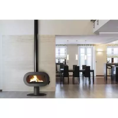 Poêle à bois INVICTA Fifty Plus pied - 10 KW - Fonte - 60 cm buches