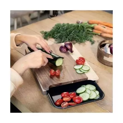 Planche à découper LIVOO en bois acacia FSC - Pratique et stylée