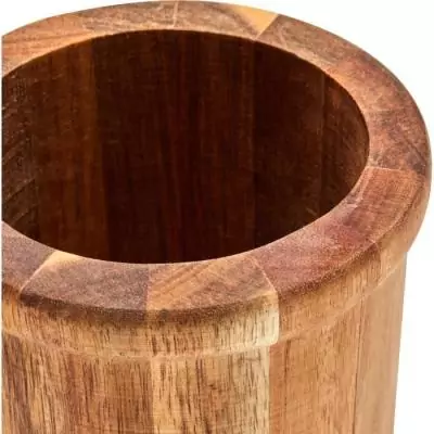 Set ustensiles acacia: 4 pcs avec pot - LIVOO - En silicone 31 cm