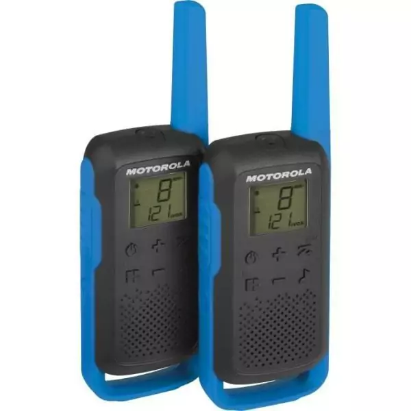 Talkie Walkie Radios MOTOROLA T62 PMR446 - Sans licence - Couplage simplifié - Bleu