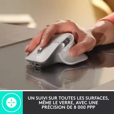 Souris sans fil Logitech MX Master 3S - Gris Pâle: Performance ultime
