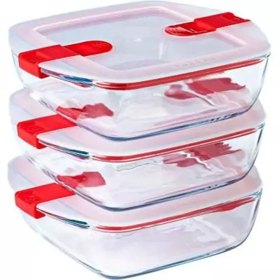 Ensemble de 3 lunch box Pyrex Cook & Heat - 1 L