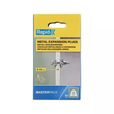 Chevilles à Expansion Métal pour Cloison Plâtre | Lot 50 | Charge Max 25 kg