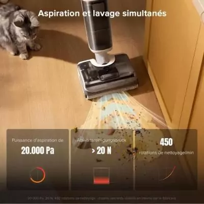 ROBOROCK F25 RT : Aspi Balai Laveur 20000 Pa - Lavage Chaud 90 °C