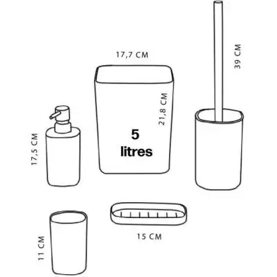 Ensemble 5 pièces SDB - TODAY - UTILITY - Vert