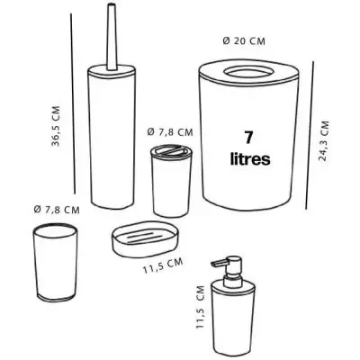 Lot de 6 accessoires SDB - TODAY - Pink glamour