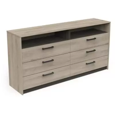 Commode WATSON 6 tiroirs - Chêne Kronberg / Chêne Waterford
