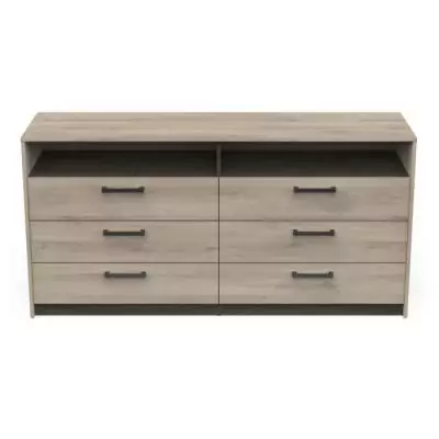 Commode WATSON 6 tiroirs - Chêne Kronberg / Chêne Waterford