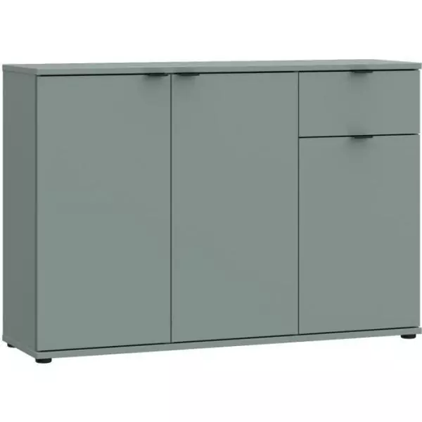 Buffet - GANYMEDE - 3 portes - 1 tiroir - Sauge - 119,8 x 34,1 x 82,3 cm
