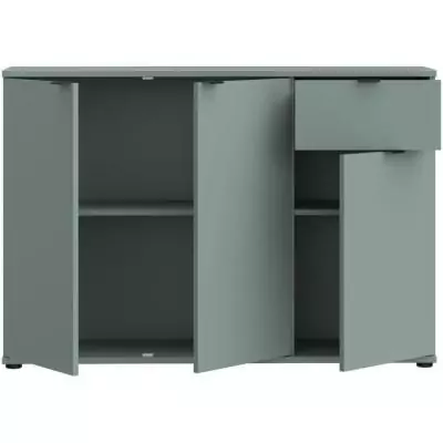 Commode GANYMEDE 3 portes 1 tiroir Sauge 120 cm