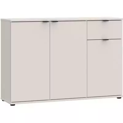 Commode GANYMEDE 3 portes 1 tiroir Sable 119,8 x 34,1 x 82,3 cm