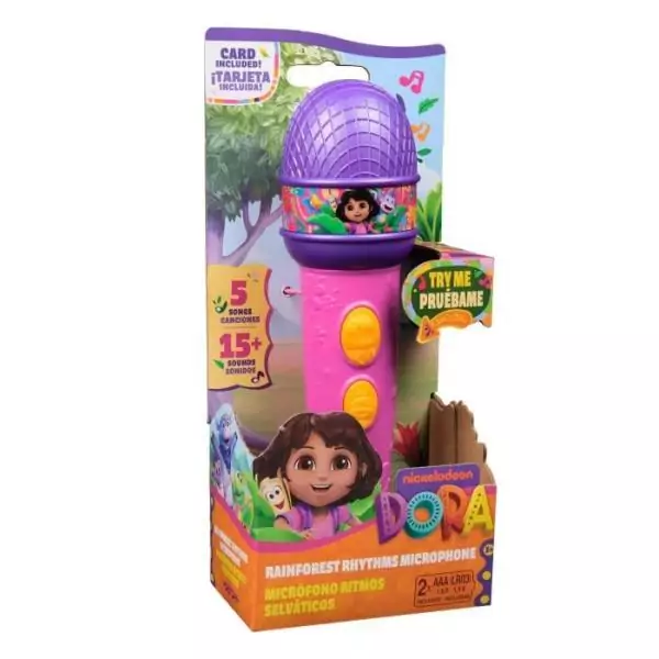 Dora - Micro a fonctions - 18cm - 4 chansons et 9 sons - des 3 ans - Dora l'exploratrice