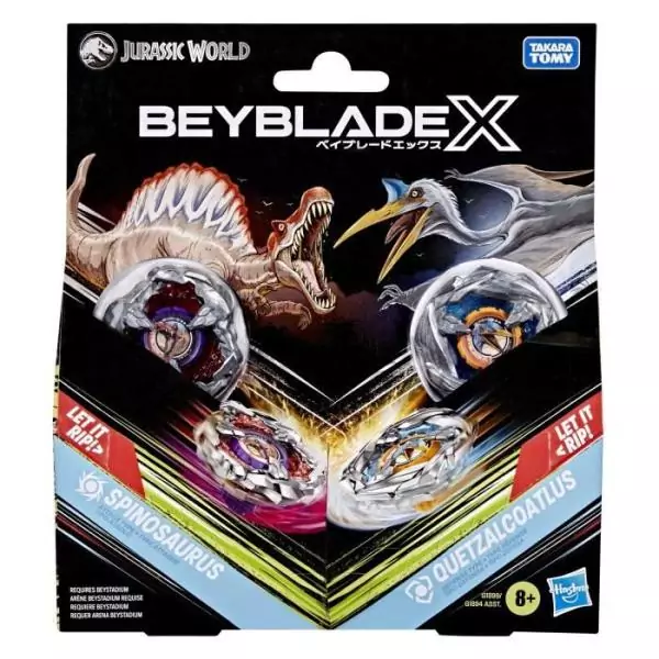 Beyblade X Jurassic World Spinosaurus contre Quetzalcoatlus, multipack, des 8 ans