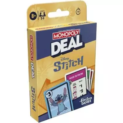 Rapide et addictif : Monopoly Deal Stitch, jeu de cartes pour toute la famille!