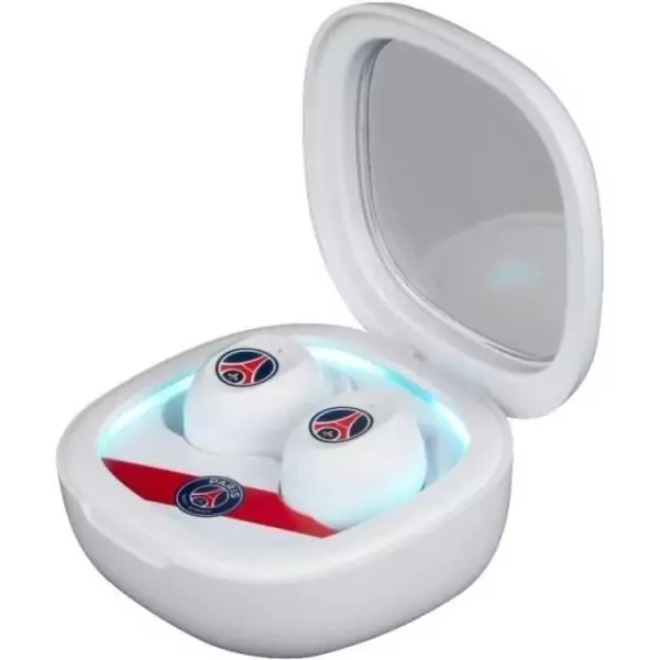 Écouteurs sans fil - KONIX - PSG - Autonomie 8 h + 15 h - IPX4 - Bluetooth - Blanc