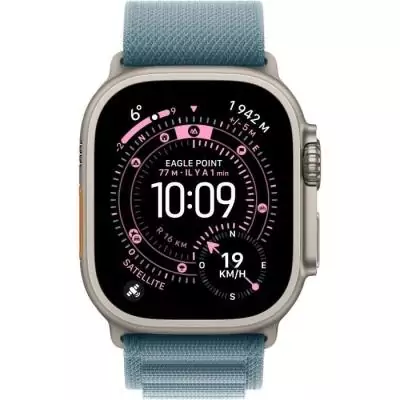 Montre Apple Watch Ultra 3 GPS + Cellular - Titanium Naturel - Bracelet Light Blue Alpine - Large
