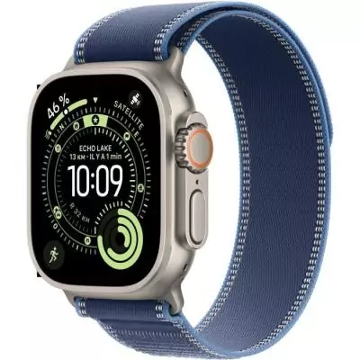 Apple Watch Ultra 3 GPS + Cellular Natural Titanium - Bleu/Bright Blue Trail Loop