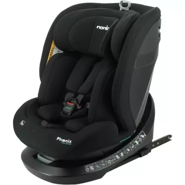 Siege auto isofix - NANIA - PHoeNIX - Groupe 0/1/2/3 - I-Size - Pivotant - Inclinable - Réducteur - Noir