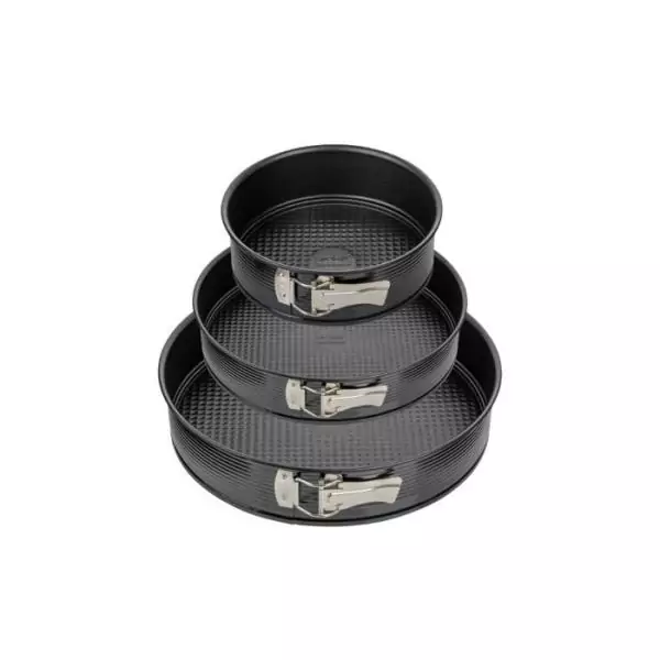 Set de 3 moules a charniere ronds - ZENKER - Black Metallic - 20, 24 et 28 cm