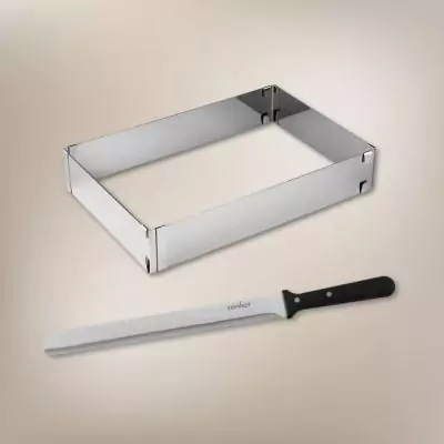 Cadre à gâteaux rectangulaire ajustable avec couteau à pâtisserie - ZENKER - Smart Pastry - 30 cm