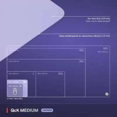 Tapis de souris gaming SteelSeries QcK M - Lavande Tapis de souris gaming SteelSeries QcK M - Lavande