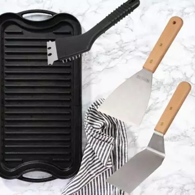 Ensemble 3 ustensiles pro pour plancha par Fackelmann - Louche et cuillère