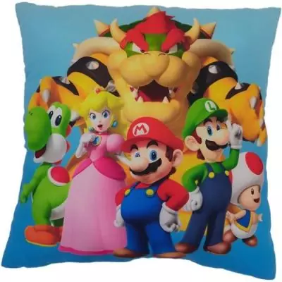 Coussin double face Mario Bros - Microfibre 40 x 40 cm