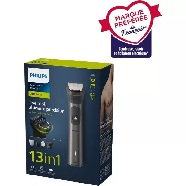 Tondeuse multi-usages - PHILIPS - MG7920/15 Série 7000 - 5 W - 60 min - Charge rapide - 13 accessoires - Gris foncé