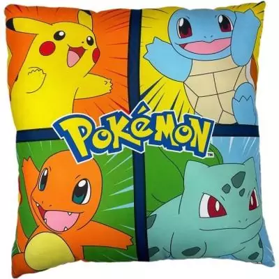 Coussin double face Pokémon Pikachu et ses amis - Microfibre - 40 x 40 cm