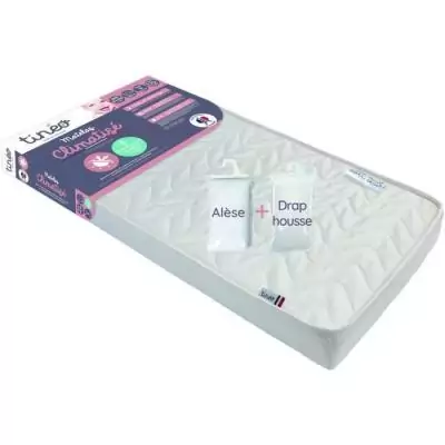 Matelas bébé climatisé 70x140 cm + Drap housse et Alèse