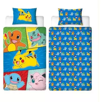 Parure de lit POKEMON Pikachu - Microfibre - 1 housse de couette 140x200 cm