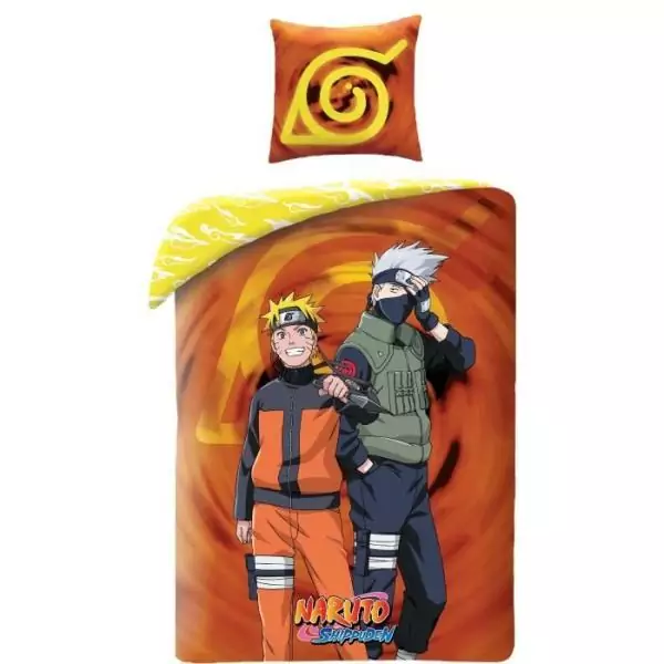 Parure de lit - NARUTO - Naruto et Kakashi - Microfibre - 1 housse de couette 140 x 200 cm + 1 taie 63 x 63 cm