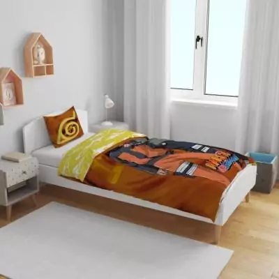 Parure de lit Naruto et Kakashi - Microfibre - 1 housse de couette 140x200cm + 1 taie 63x63cm