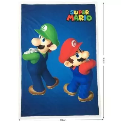 Couverture Sherpa MARIO BROS Mario & Luigi - 100 x 150 cm