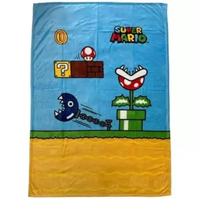Couverture Sherpa MARIO BROS Vintage 100x150 cm