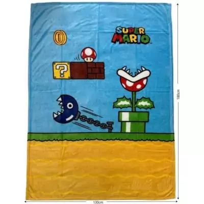 Couverture Sherpa MARIO BROS Vintage 100x150 cm