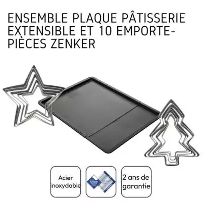 Ensemble pâtisserie extensible + 10 emporte-pièces ZENKER
