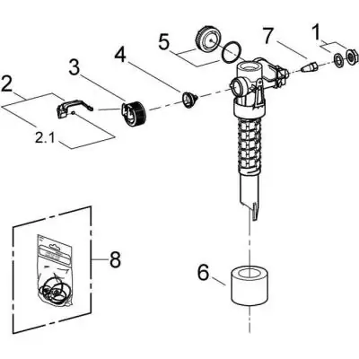 Robinet flotteur GROHE pour réservoirs encastrés