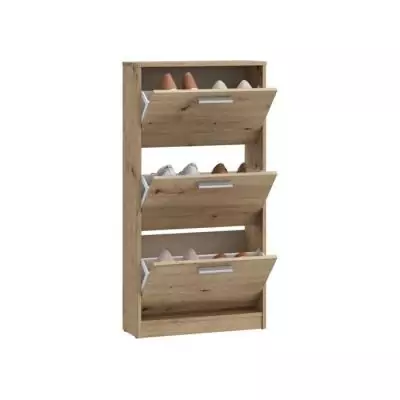 Armoire à chaussures MAC en chêne artisan - 3 abattants - 6 paires