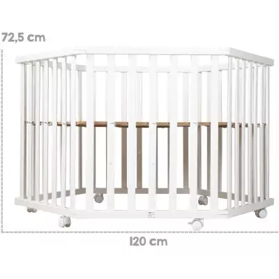 Parc hexagonal ROBA FOX & BUNNY - Réglable et design - Blanc laqué